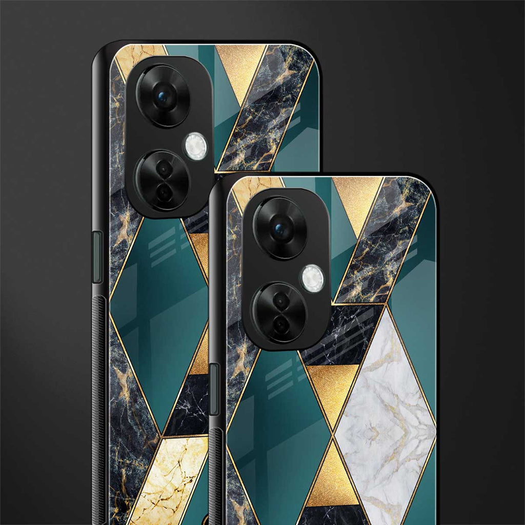 cadmium gold marble back phone cover | glass case for oneplus nord ce 3 lite