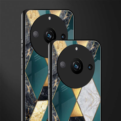 cadmium gold marble back phone cover | glass case for realme 11 pro 5g