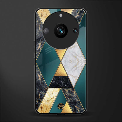 cadmium gold marble back phone cover | glass case for realme 11 pro 5g