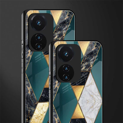 cadmium gold marble back phone cover | glass case for vivo t1 44w 4g