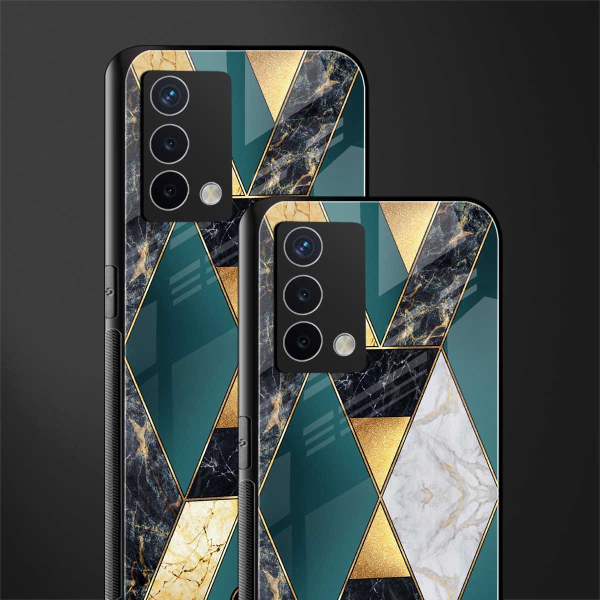 cadmium gold marble back phone cover | glass case for oppo a74 4g