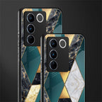 cadmium gold marble back phone cover | glass case for vivo v27 pro 5g