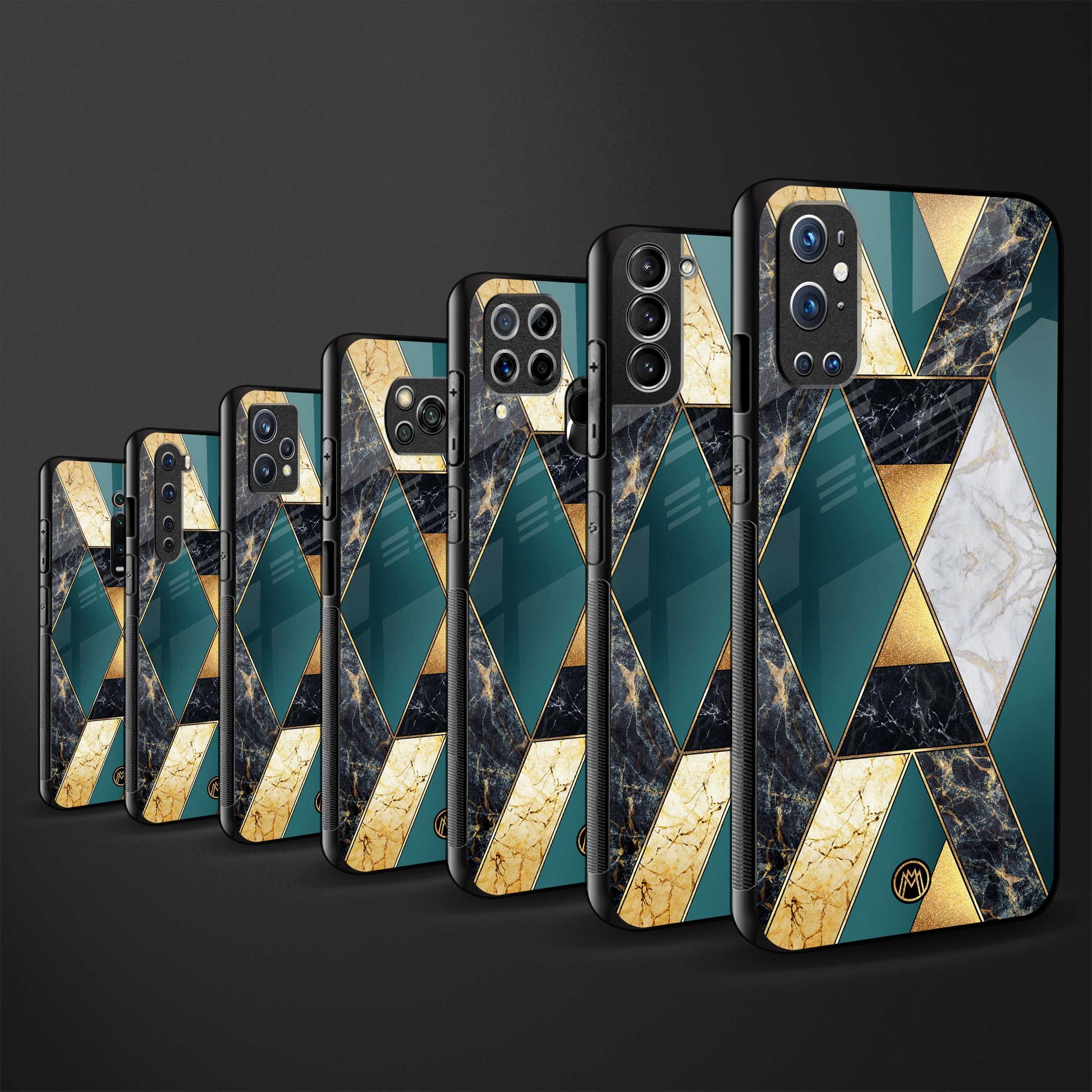 cadmium gold marble back phone cover | glass case for vivo t1 44w 4g