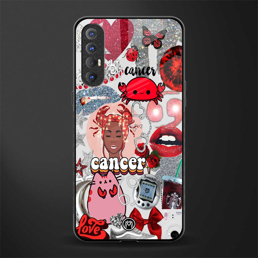 cancer aesthetic collage glass case for oppo reno 3 pro image