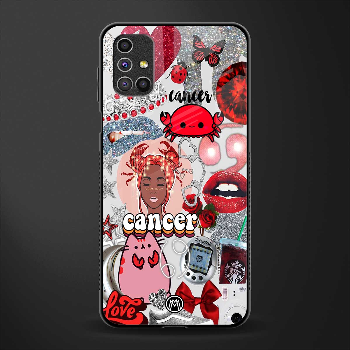 cancer aesthetic collage glass case for samsung galaxy m31s image