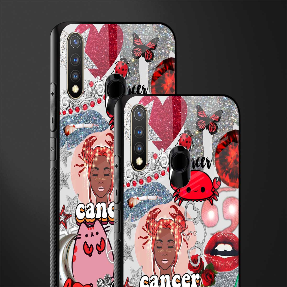 cancer aesthetic collage glass case for vivo y19 image-2