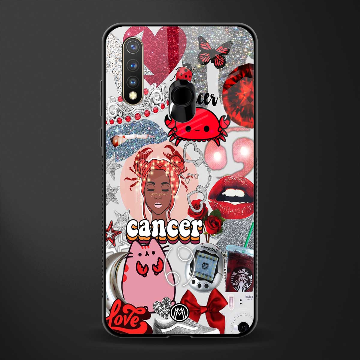 cancer aesthetic collage glass case for vivo y19 image