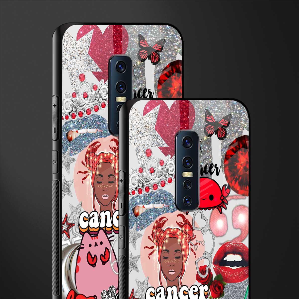 cancer aesthetic collage glass case for vivo v17 pro image-2