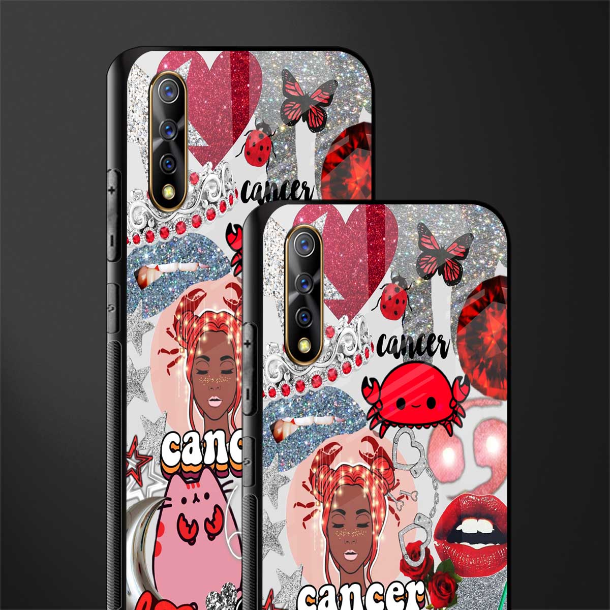 cancer aesthetic collage glass case for vivo s1 image-2