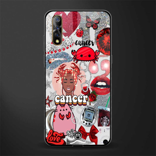 cancer aesthetic collage glass case for vivo s1 image