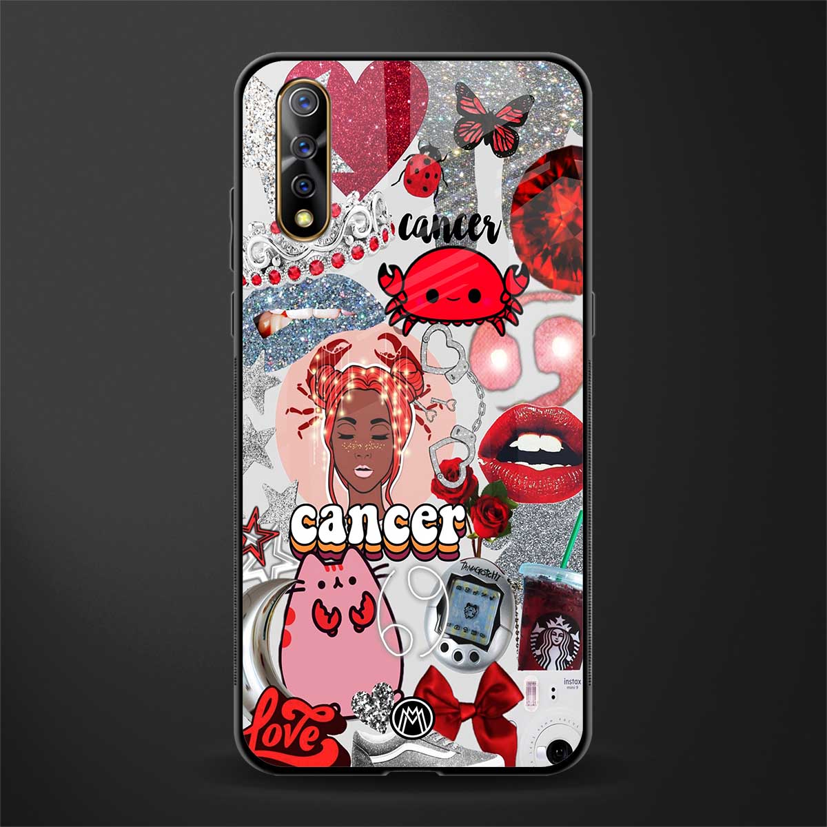 cancer aesthetic collage glass case for vivo z1x image