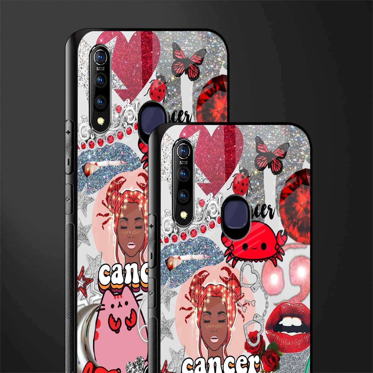 cancer aesthetic collage glass case for vivo z1 pro image-2