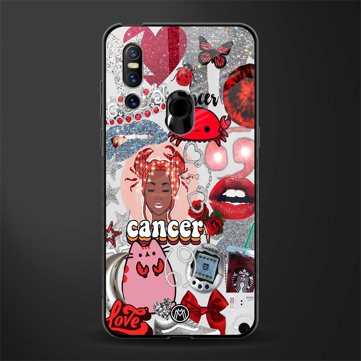 cancer aesthetic collage glass case for vivo v15 image