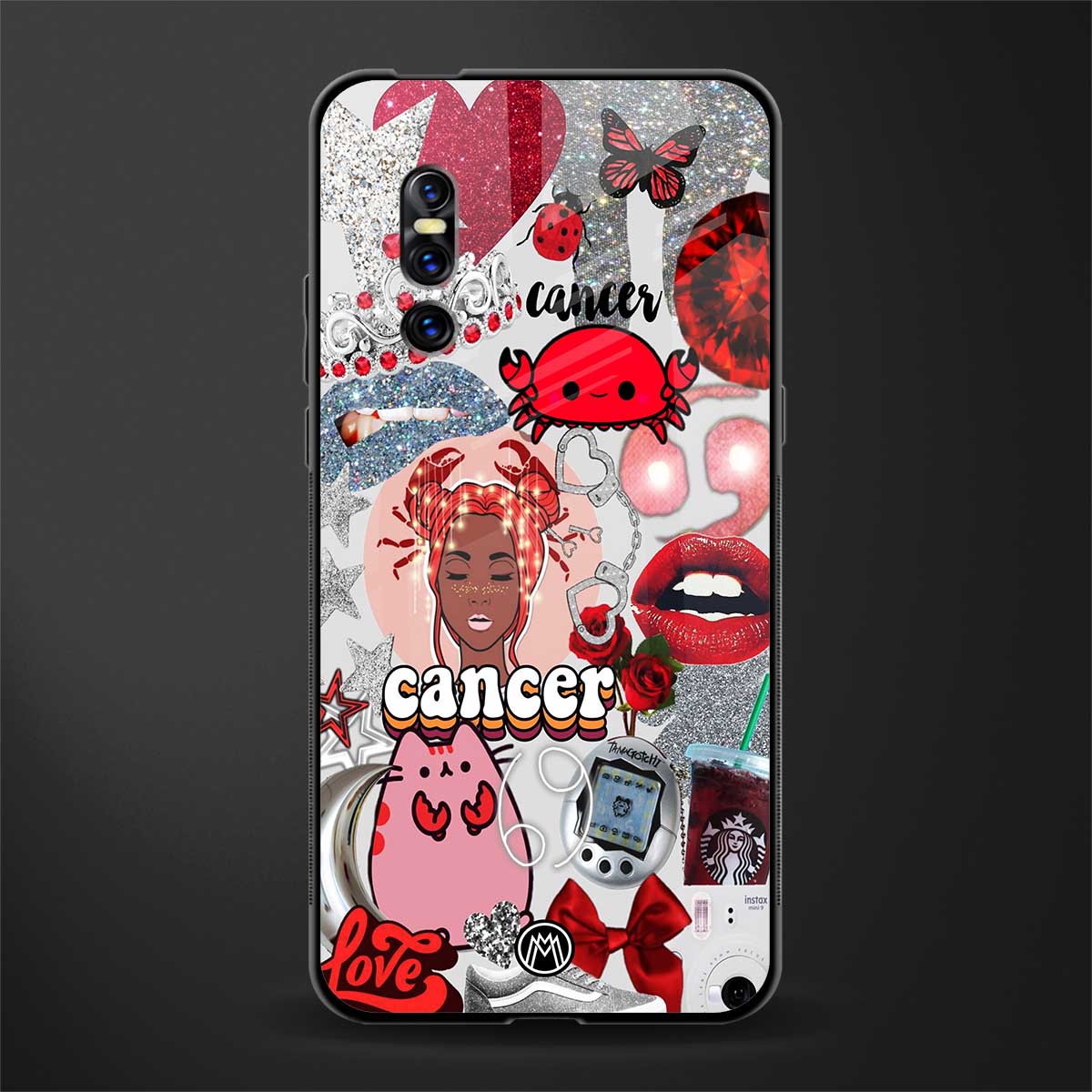cancer aesthetic collage glass case for vivo v15 pro image