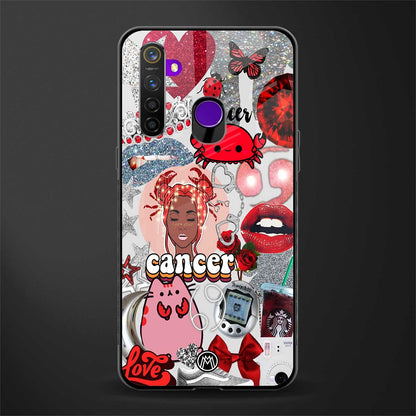 cancer aesthetic collage glass case for realme 5i image