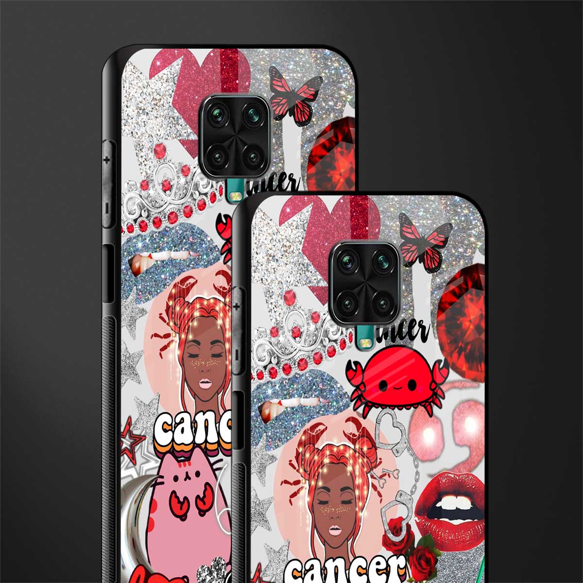 cancer aesthetic collage glass case for redmi note 9 pro image-2