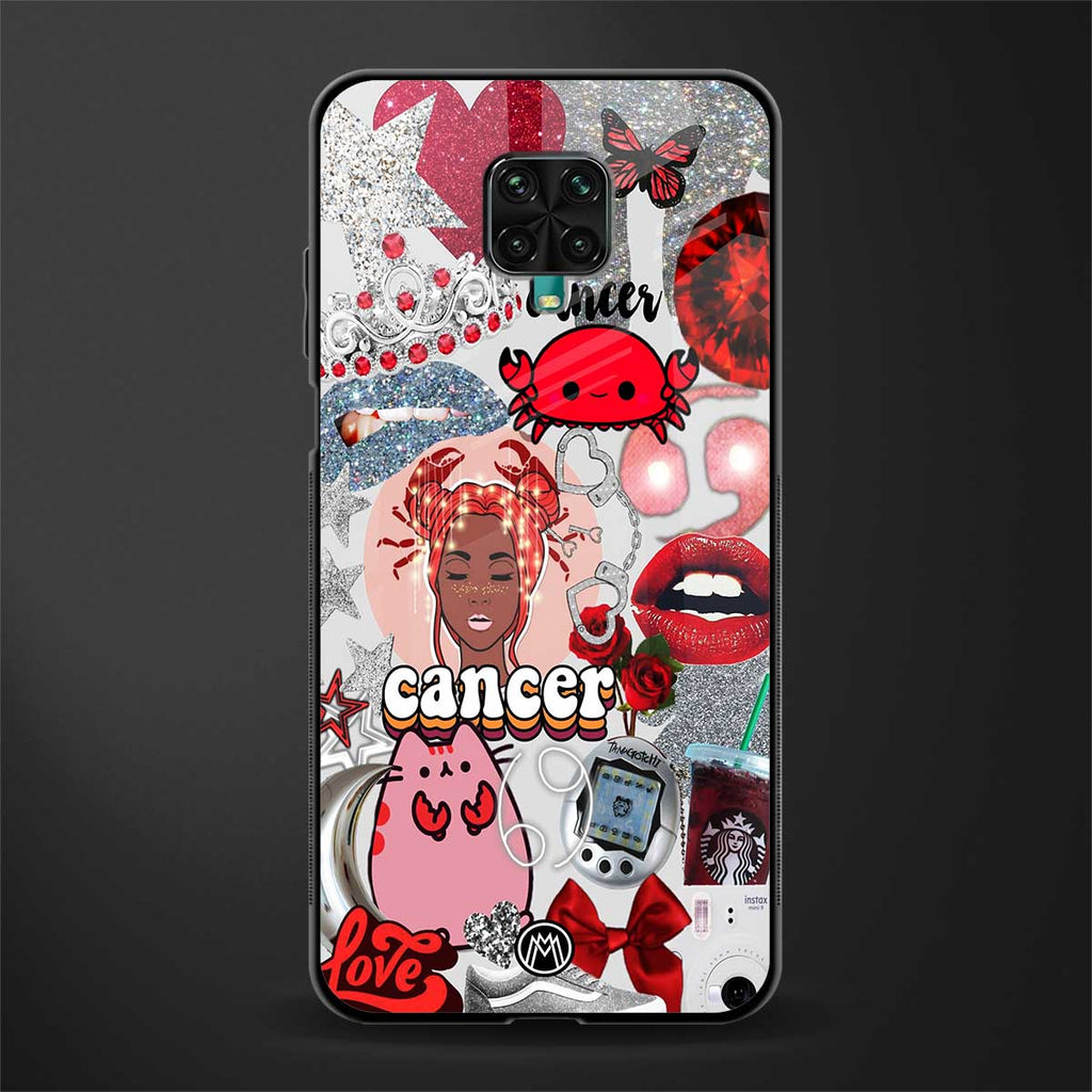 cancer aesthetic collage glass case for redmi note 9 pro image