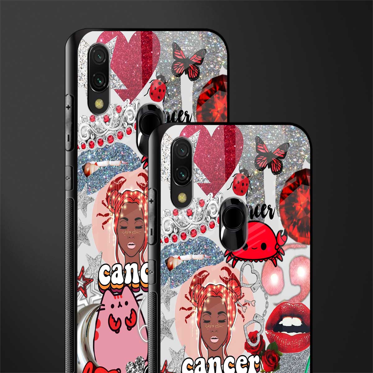 cancer aesthetic collage glass case for redmi note 7s image-2