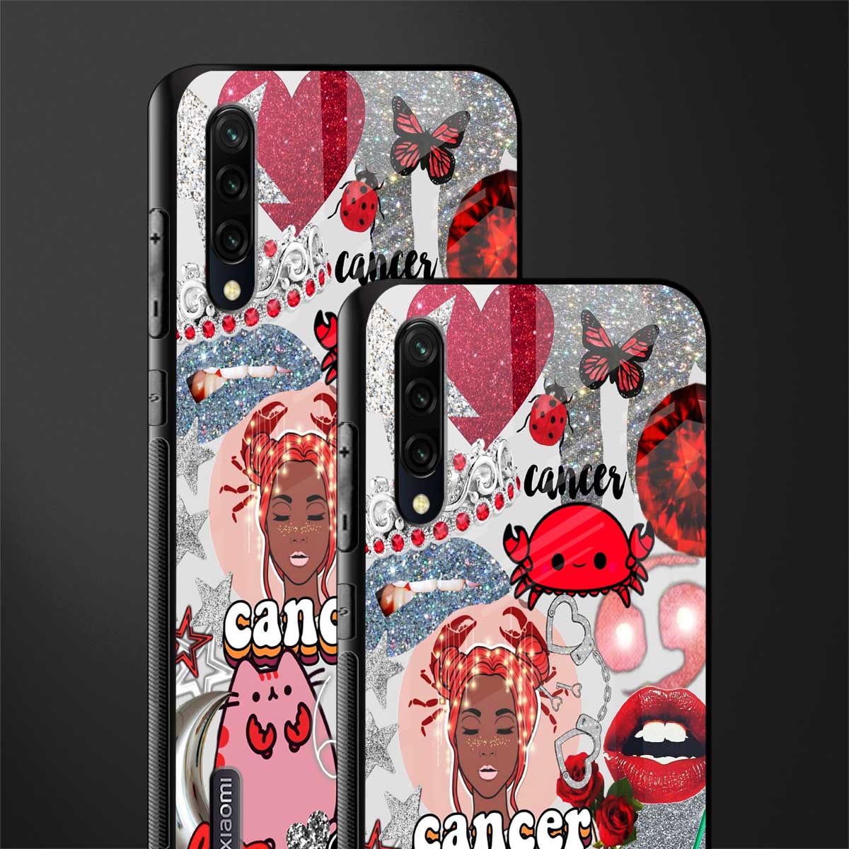 cancer aesthetic collage glass case for mi a3 redmi a3 image-2