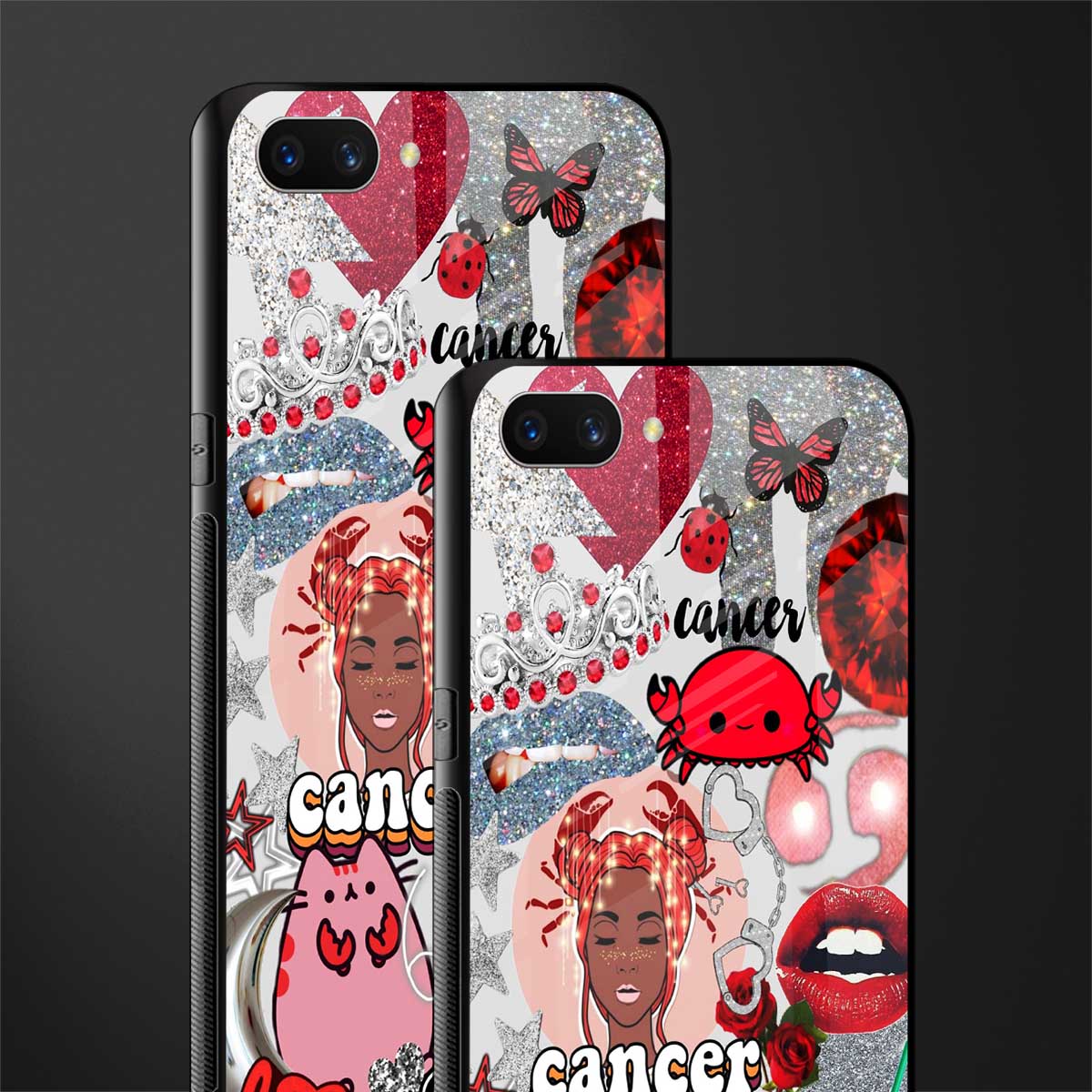 cancer aesthetic collage glass case for oppo a3s image-2