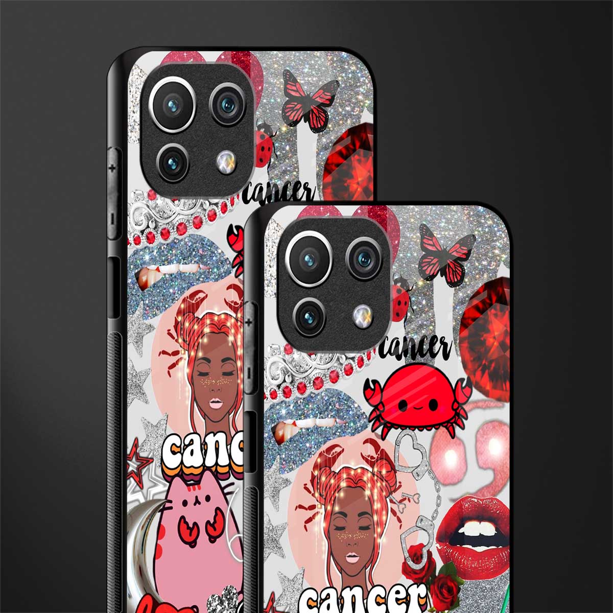 cancer aesthetic collage glass case for mi 11 lite image-2