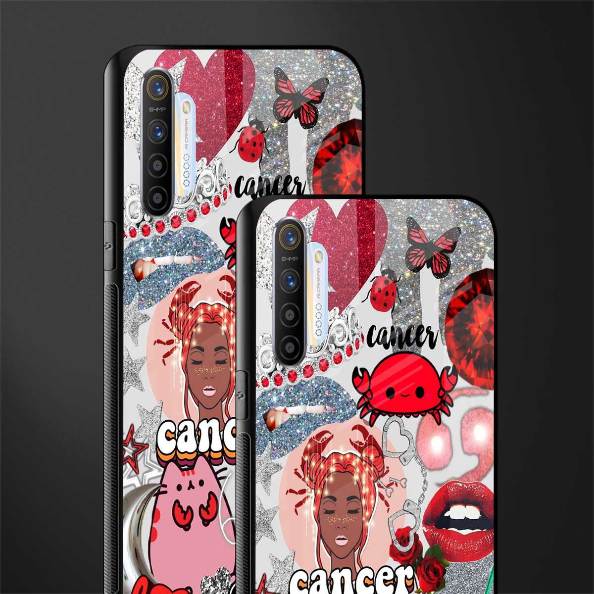 cancer aesthetic collage glass case for realme xt image-2