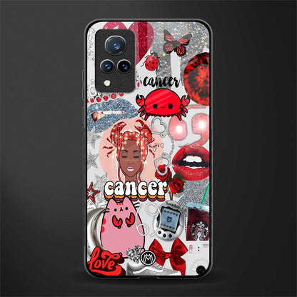 cancer aesthetic collage glass case for vivo v21 5g image