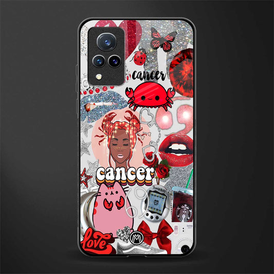 cancer aesthetic collage glass case for vivo v21 5g image