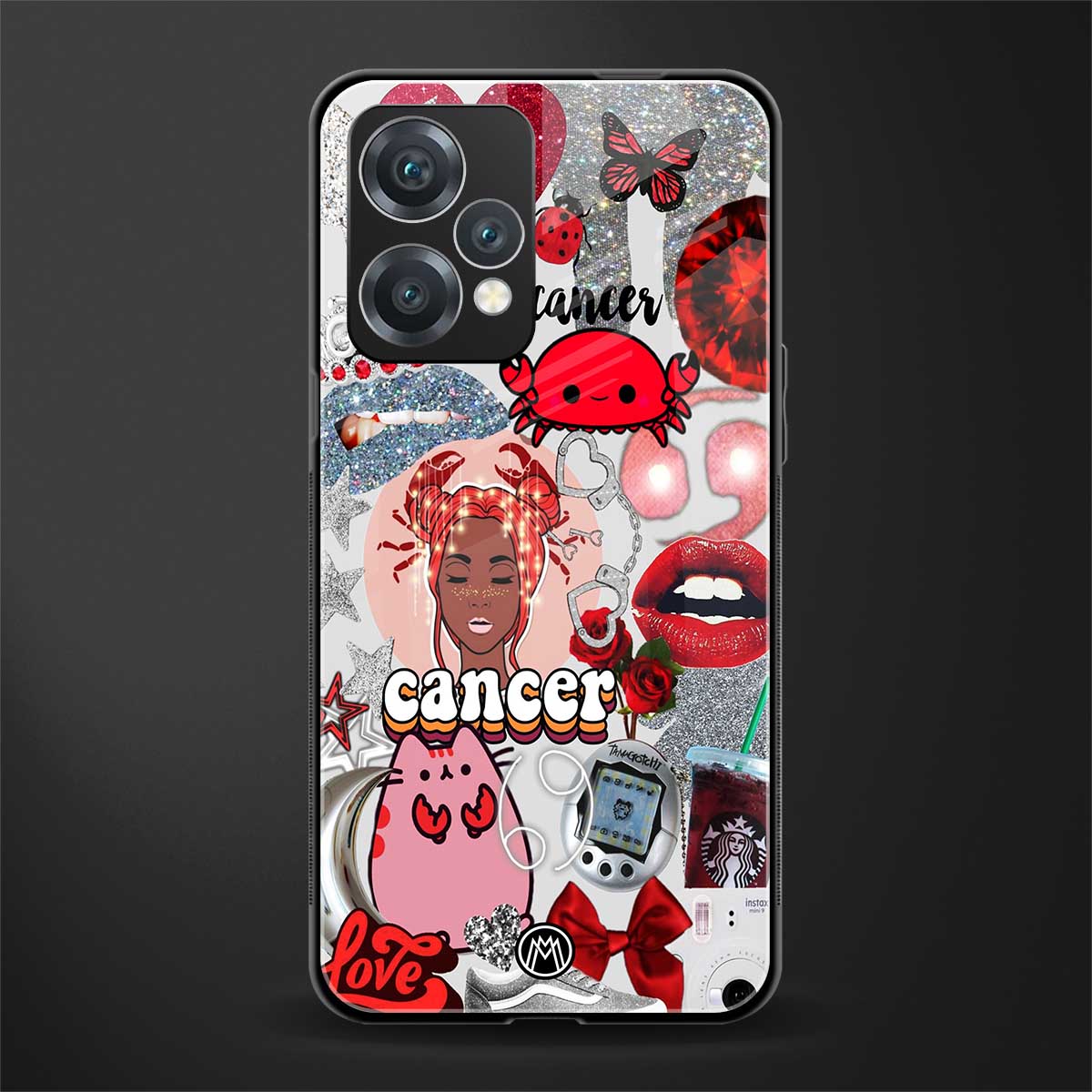 cancer aesthetic collage back phone cover | glass case for realme 9 pro 5g