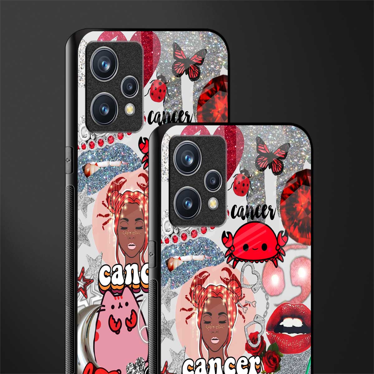 cancer aesthetic collage glass case for realme 9 4g image-2