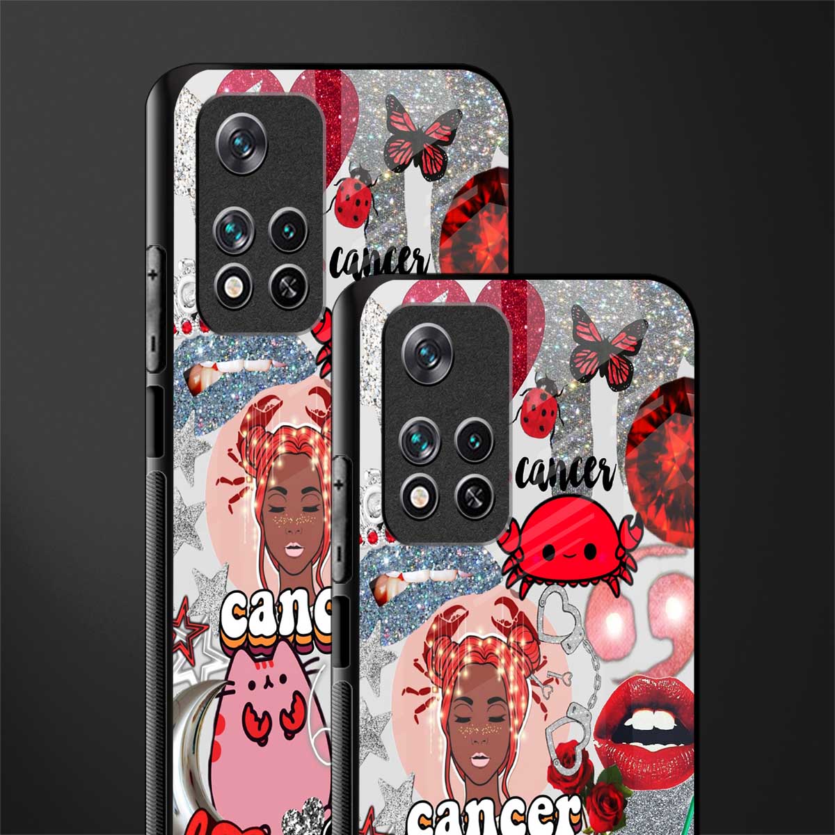 cancer aesthetic collage glass case for poco m4 pro 5g image-2