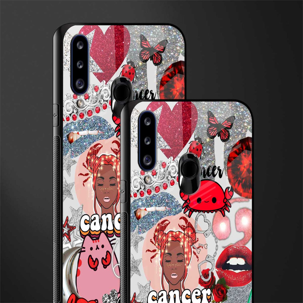 cancer aesthetic collage glass case for samsung galaxy a20s image-2