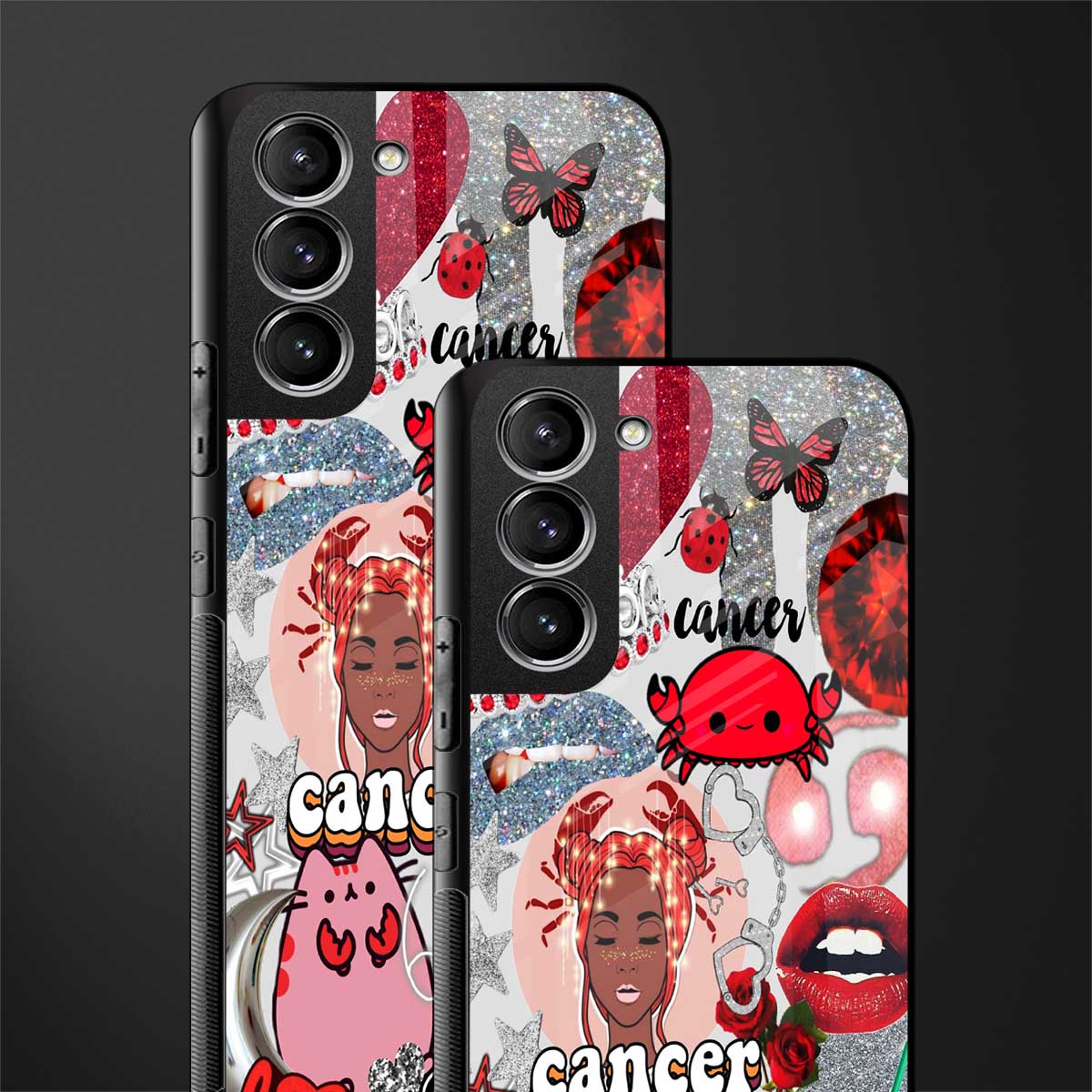 cancer aesthetic collage glass case for samsung galaxy s22 5g image-2