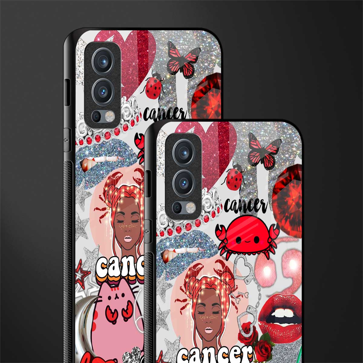 cancer aesthetic collage glass case for oneplus nord 2 5g image-2