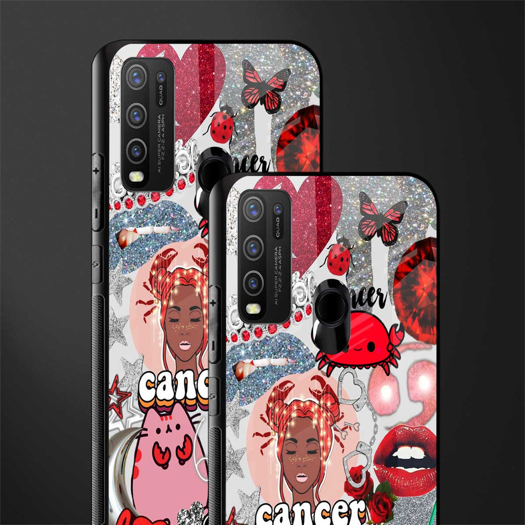 cancer aesthetic collage glass case for vivo y30 image-2