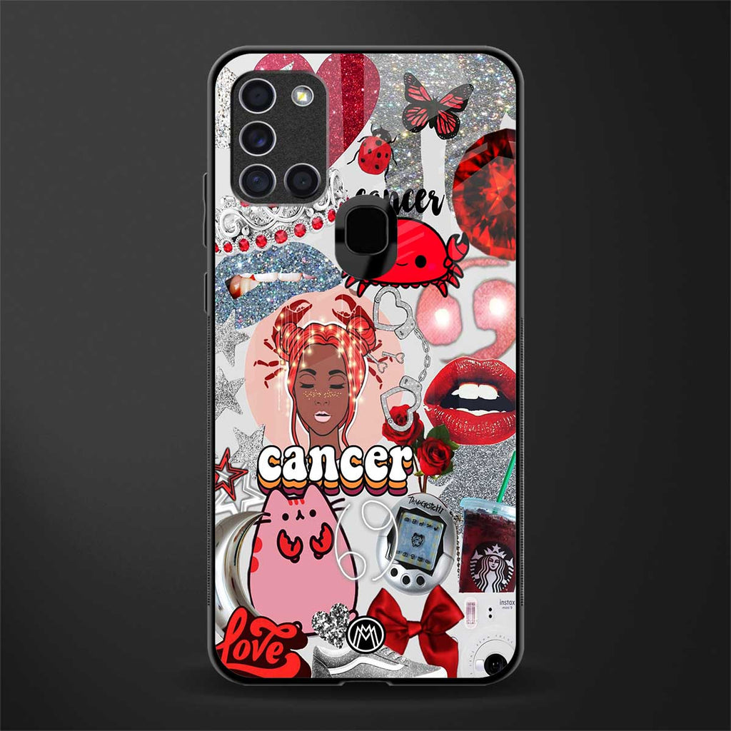 cancer aesthetic collage glass case for samsung galaxy a21s image