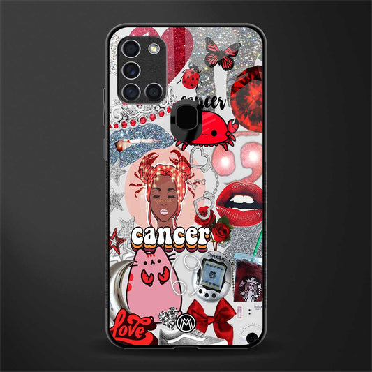 cancer aesthetic collage glass case for samsung galaxy a21s image