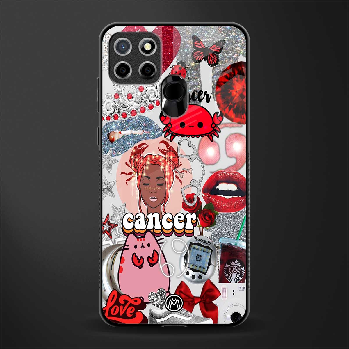 cancer aesthetic collage glass case for realme narzo 20 image