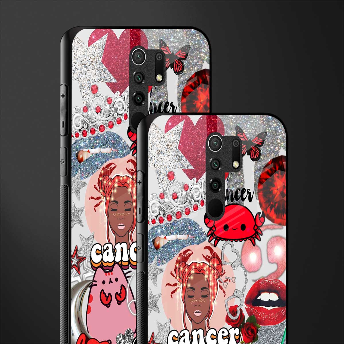 cancer aesthetic collage glass case for poco m2 image-2