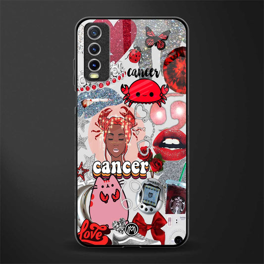 cancer aesthetic collage glass case for vivo y20 image
