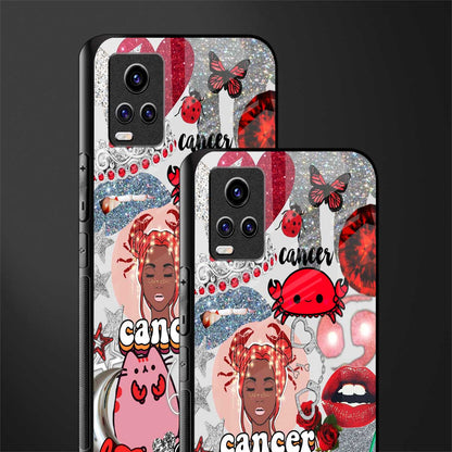 cancer aesthetic collage glass case for vivo v20 image-2
