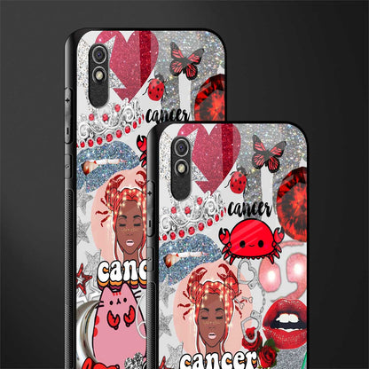 cancer aesthetic collage glass case for redmi 9i image-2