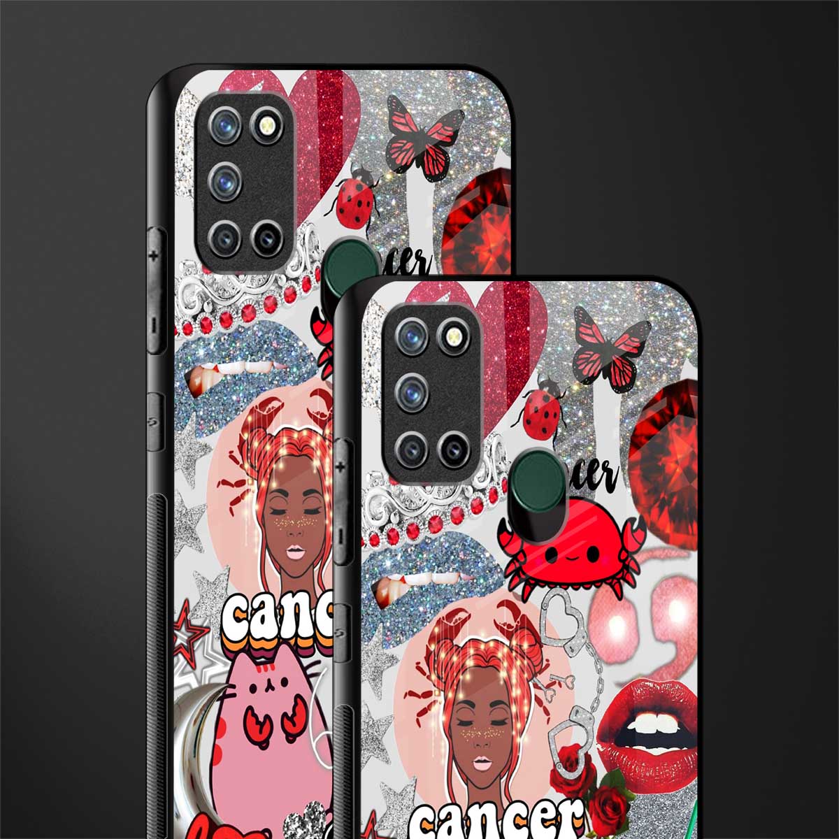 cancer aesthetic collage glass case for realme 7i image-2