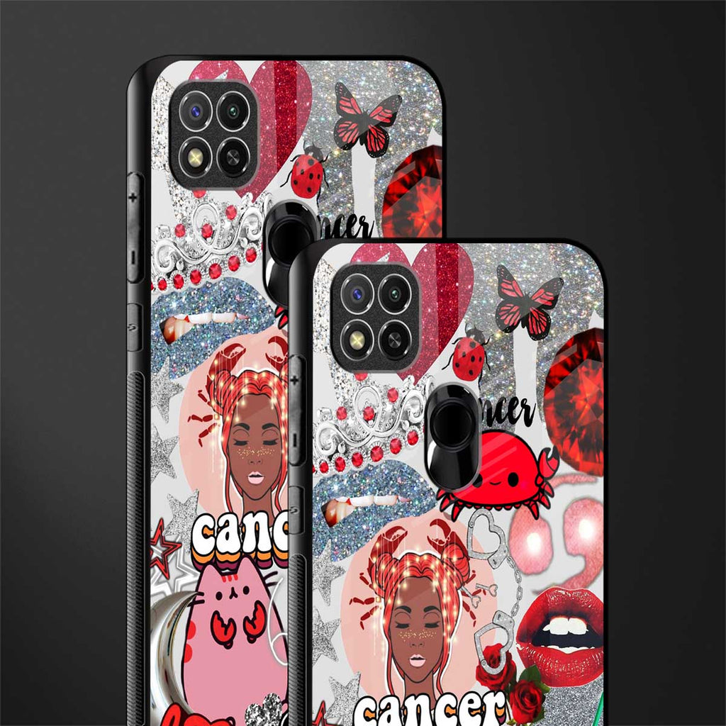 cancer aesthetic collage glass case for redmi 9c image-2