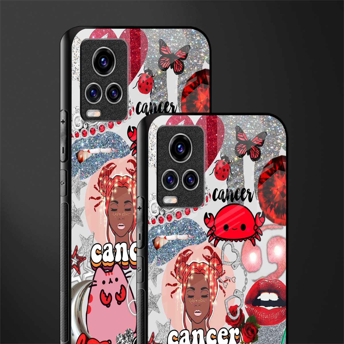 cancer aesthetic collage glass case for vivo v20 pro image-2