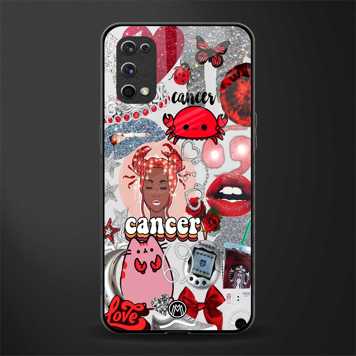 cancer aesthetic collage glass case for realme x7 pro image