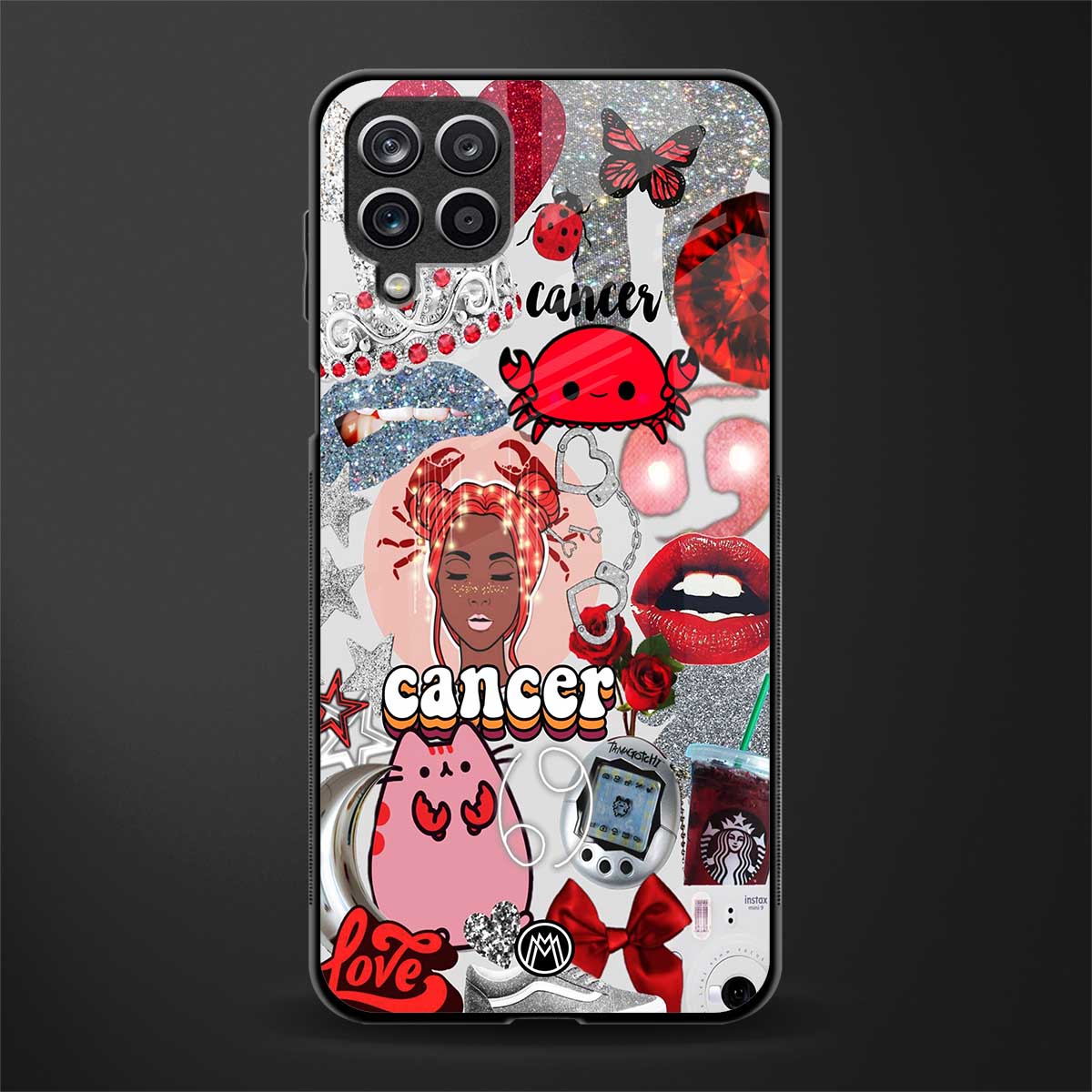cancer aesthetic collage glass case for samsung galaxy m42 5g image