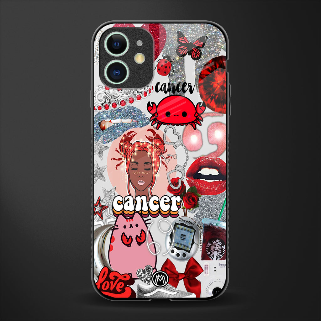 cancer aesthetic collage glass case for iphone 12 image