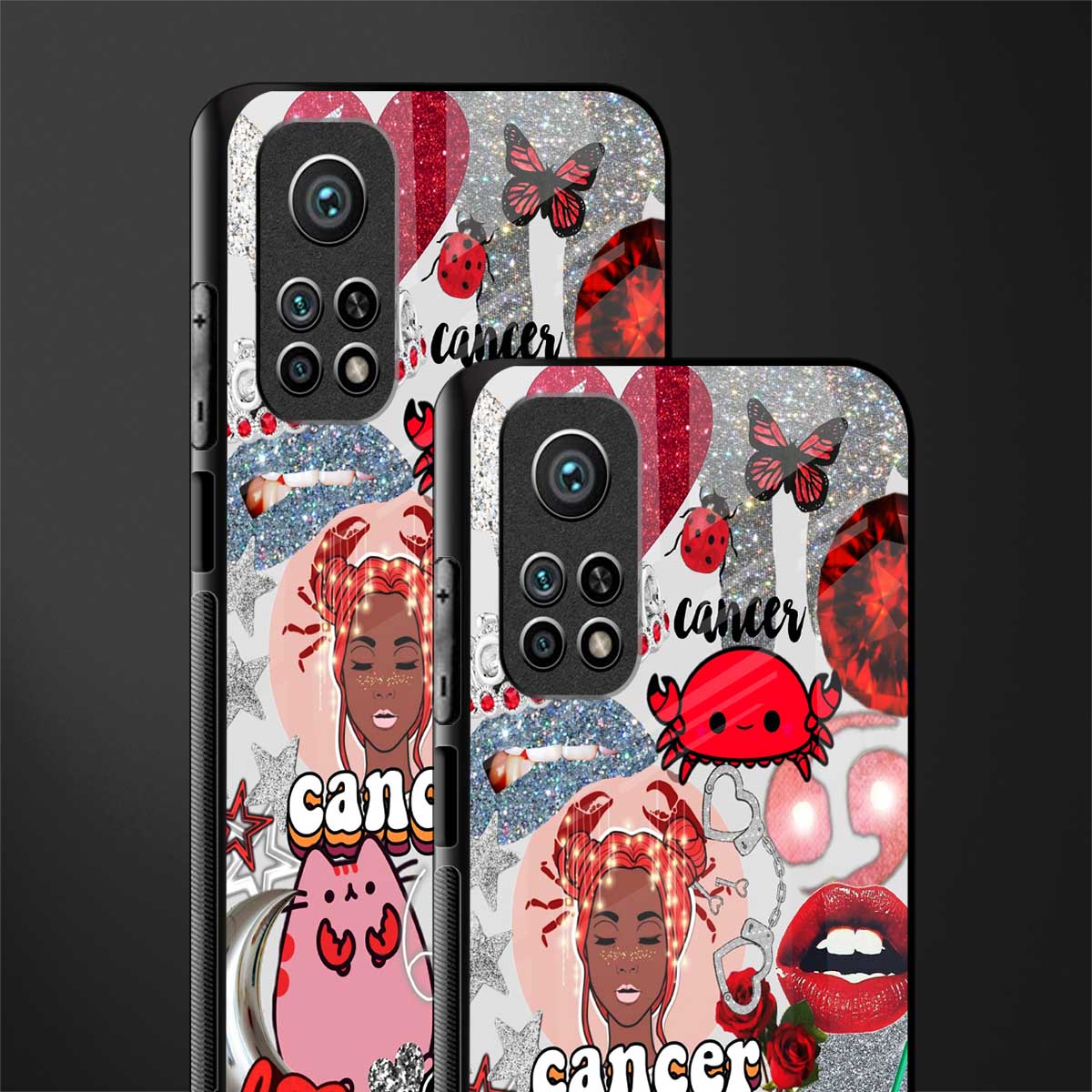cancer aesthetic collage glass case for mi 10t 5g image-2