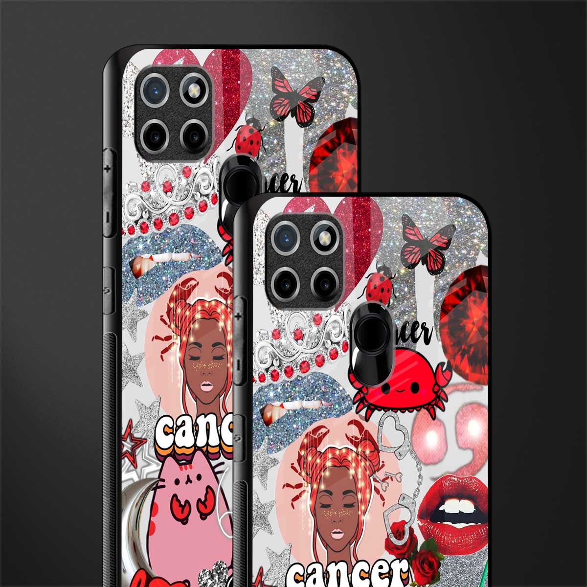 cancer aesthetic collage glass case for realme c21 image-2